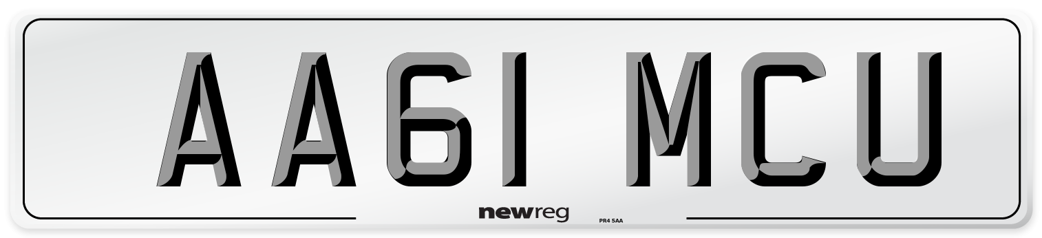 AA61 MCU Number Plate from New Reg